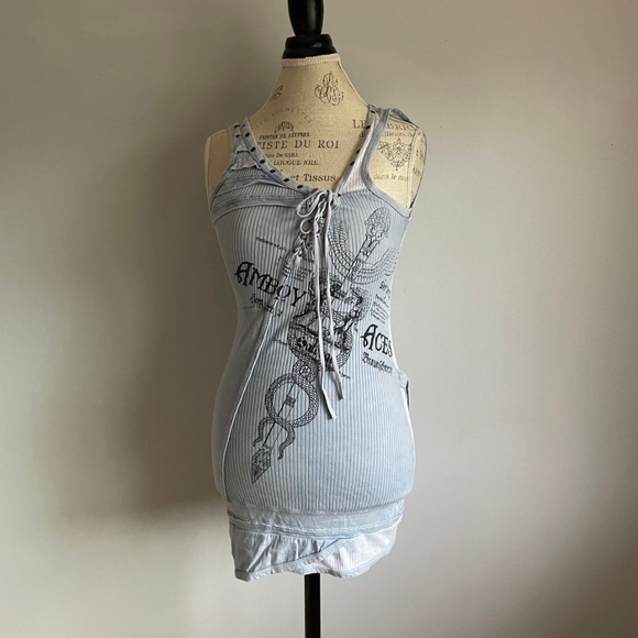 Salvage Dresses & Skirts - SALVAGE Gorgeous Baby Blue 'AMBOY ACES' BABY BLUE MINI DRESS/TOP. S
